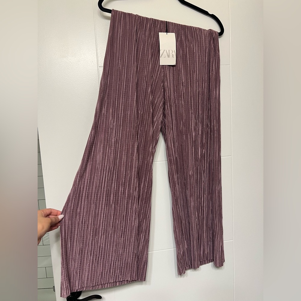 Zara pleated cropped pants